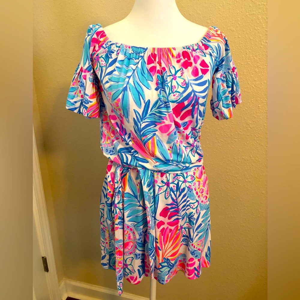 Lilly Pulitzer Samia Romper in Resort White Rainforest Retreat. New size XXS